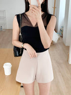 仙氣拼紗肩帶V領背心