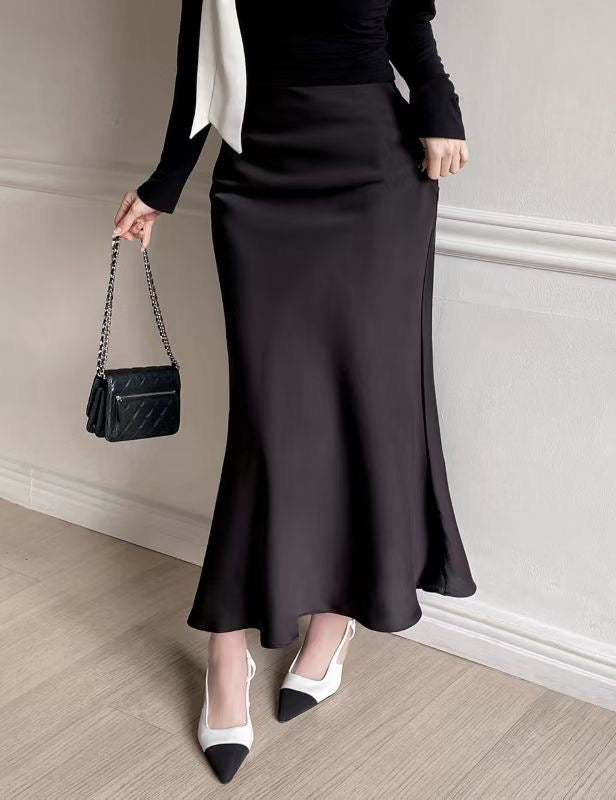 半身魚尾緞面裙