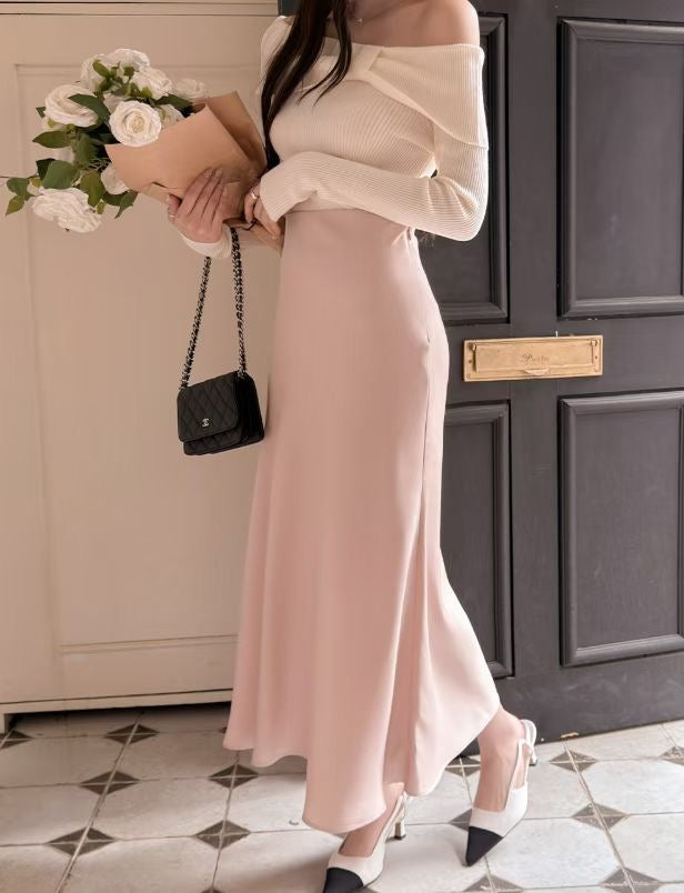 半身魚尾緞面裙