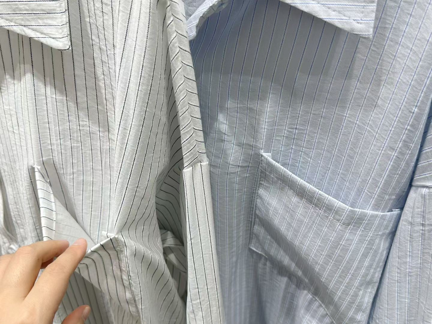 慵懶直間條衫恤衫外套