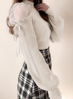 Tulle Shoulder Knit Top