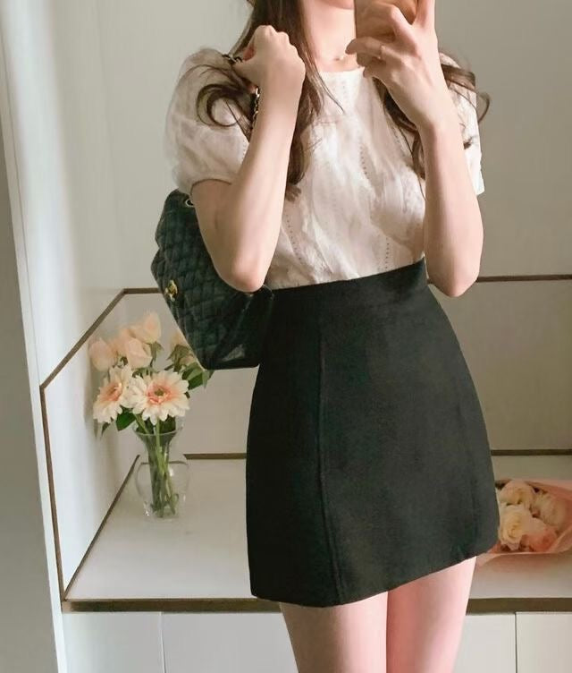 柔和蕾絲波浪上衣