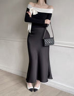 半身魚尾緞面裙