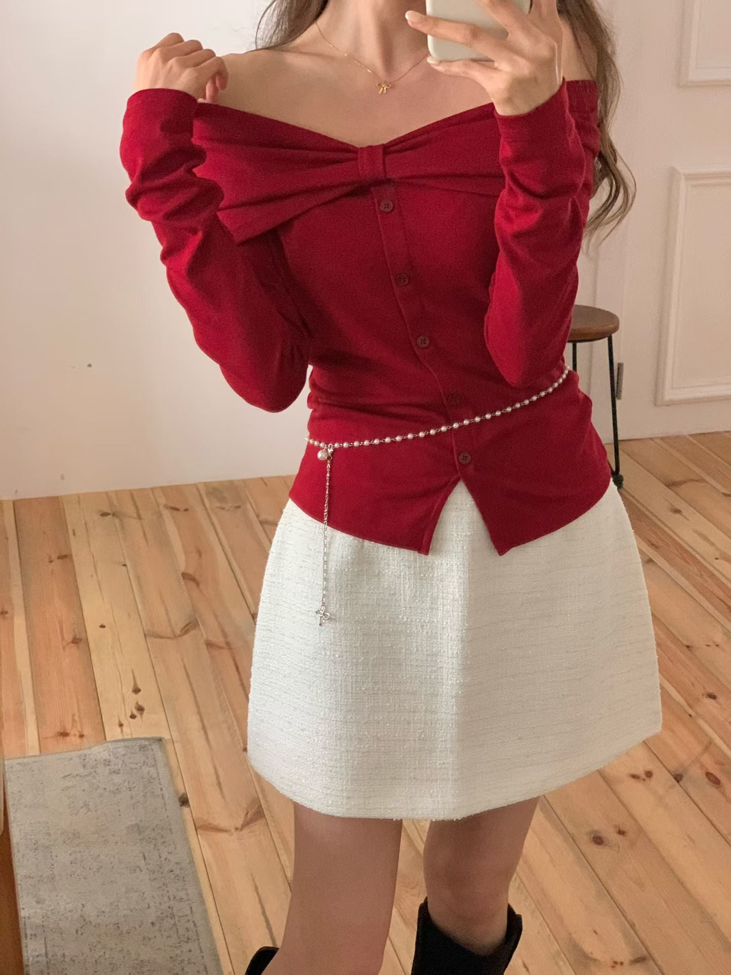 Ribbon Off-Shoulder Top