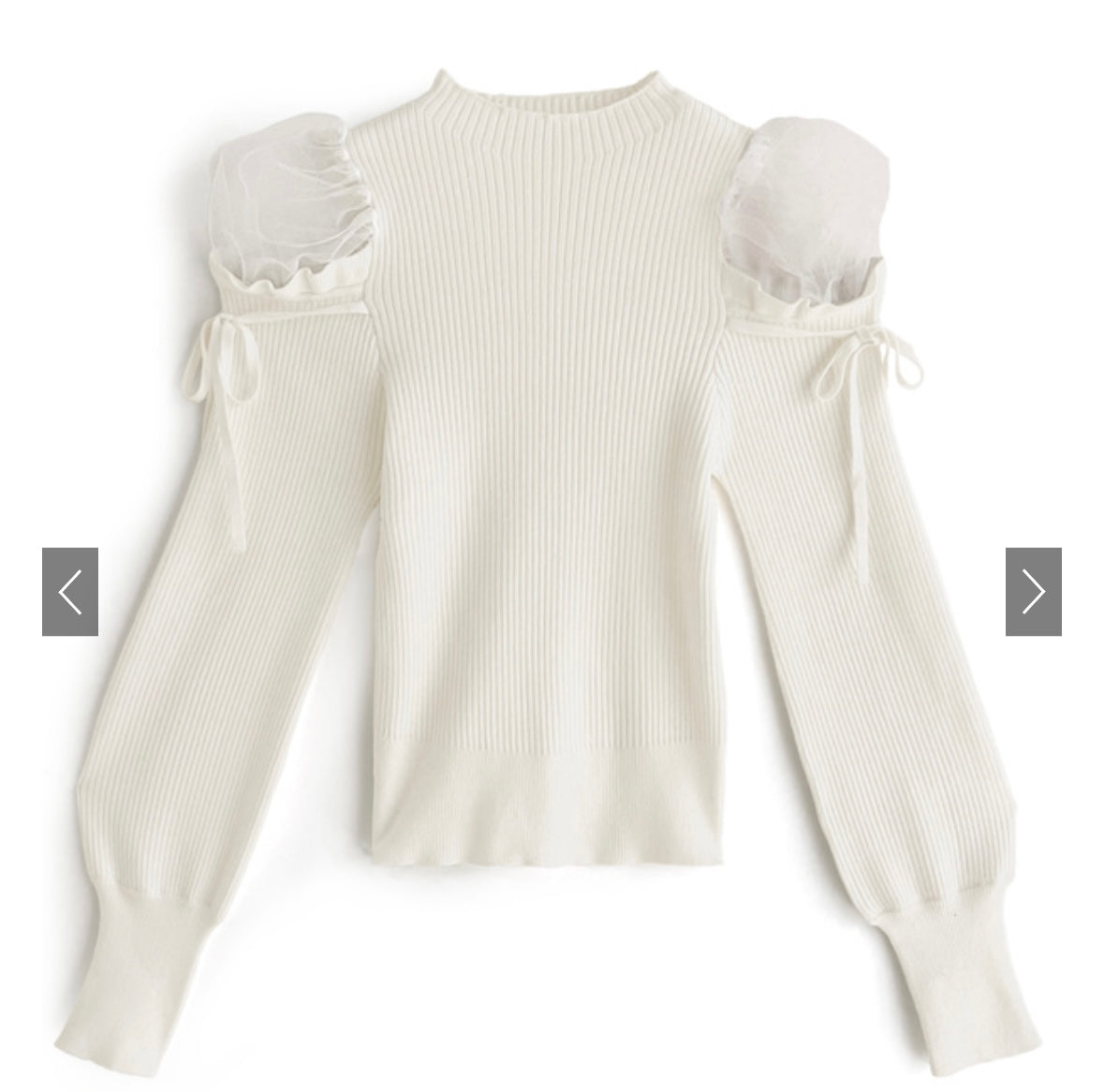 Tulle Shoulder Knit Top
