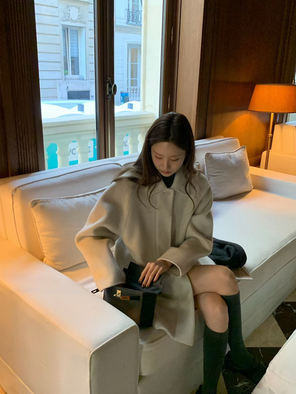 【OUNCE】French Chic Oversized Wool Raglan-sleeve Handmade Coat