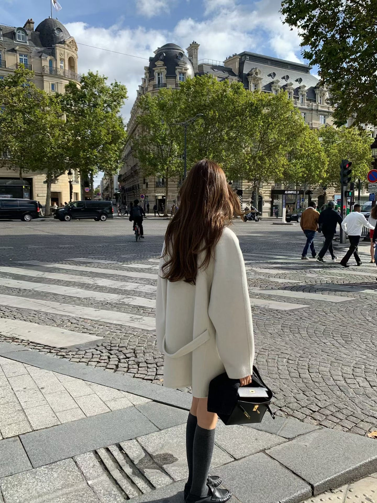 【OUNCE】French Chic Oversized Wool Raglan-sleeve Handmade Coat