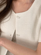 Little bow short sleeve blazer