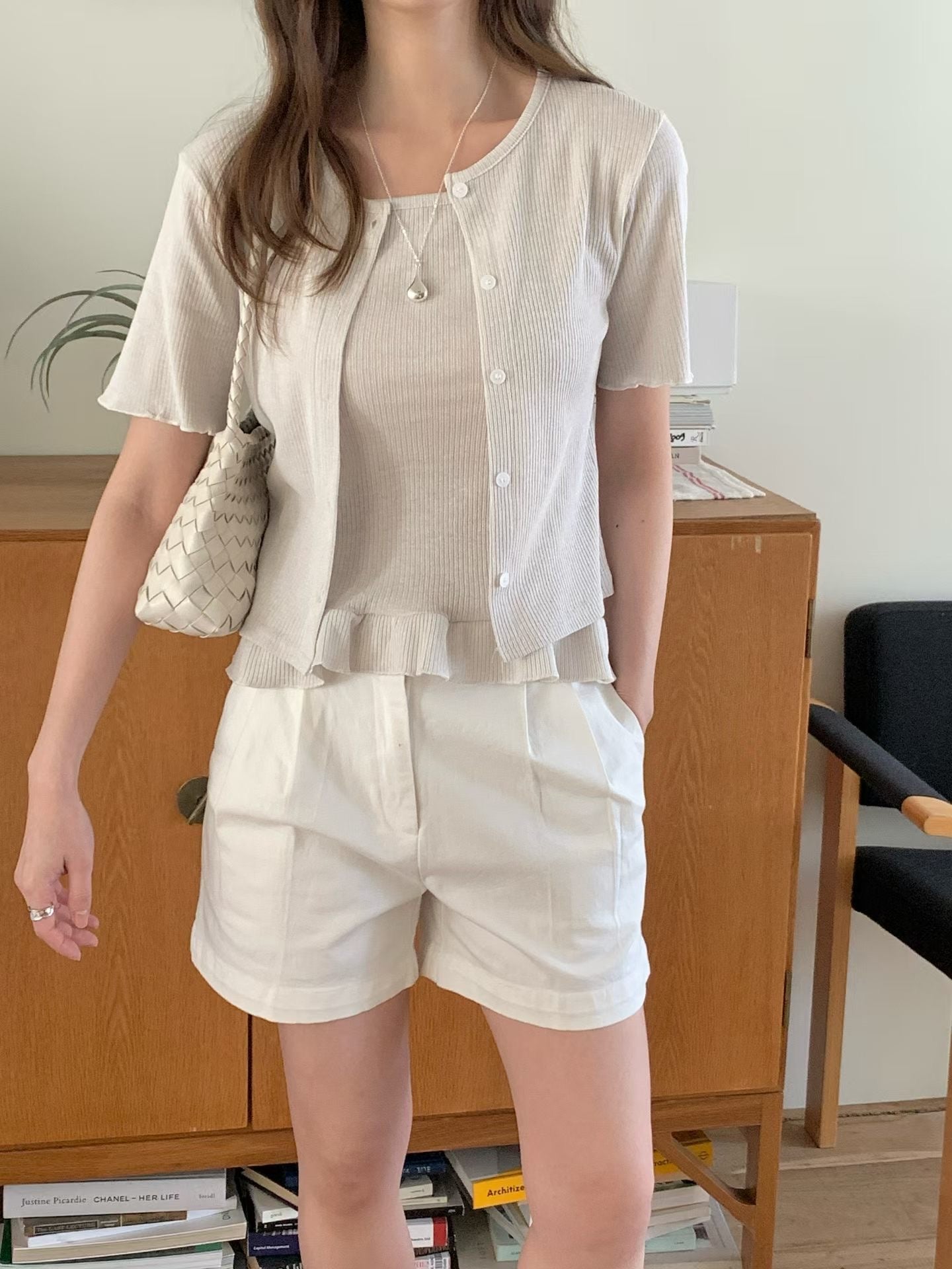 Ruffles Cotton Round Neck Top