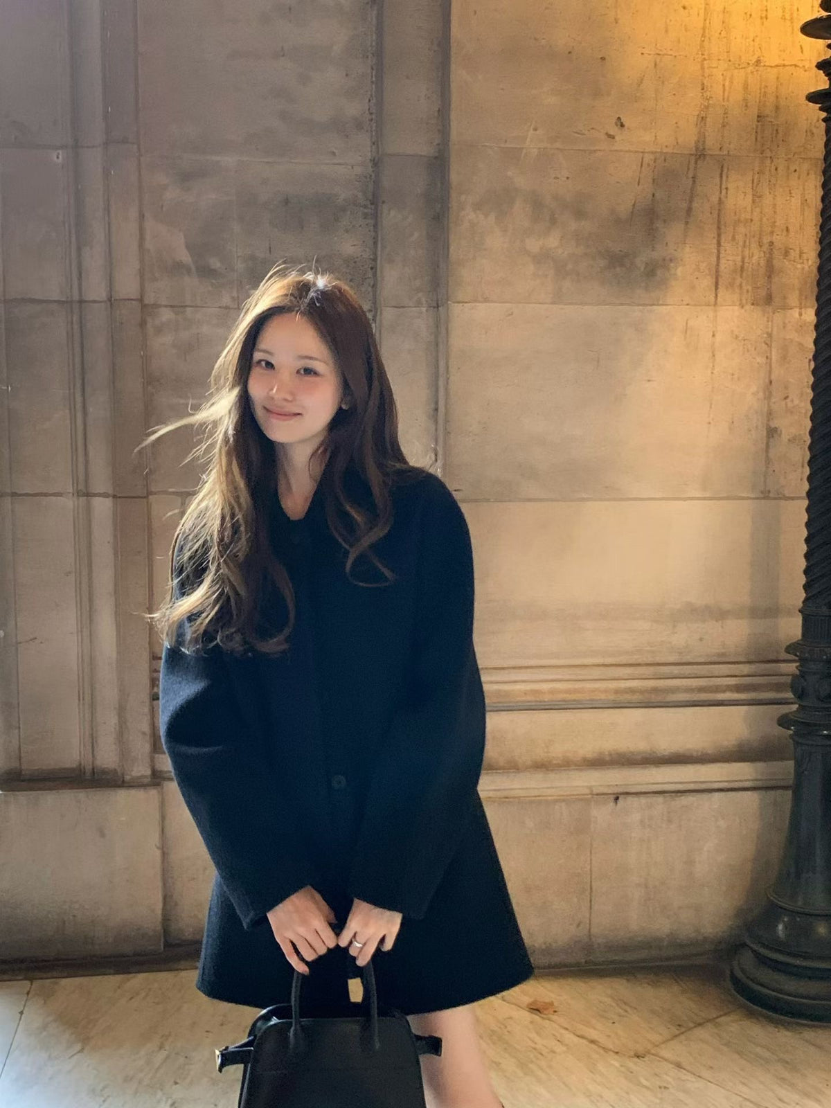 【OUNCE】French Chic Oversized Wool Raglan-sleeve Handmade Coat