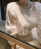 Simple lace solid color top