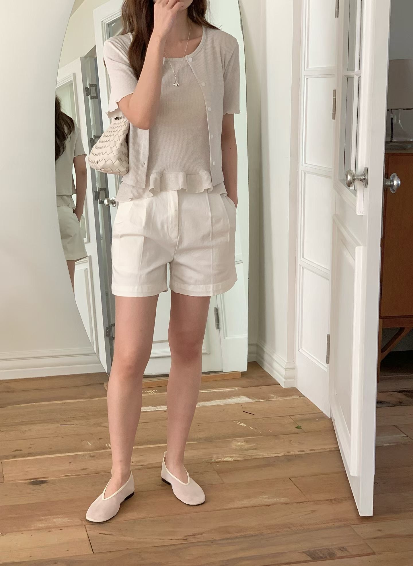 Ruffles Cotton Round Neck Top