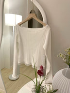 心形蕾絲坑紋上衣