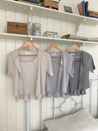 Ruffles Cotton Round Neck Top