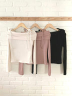 Tied-Off Shoulder Knit Top