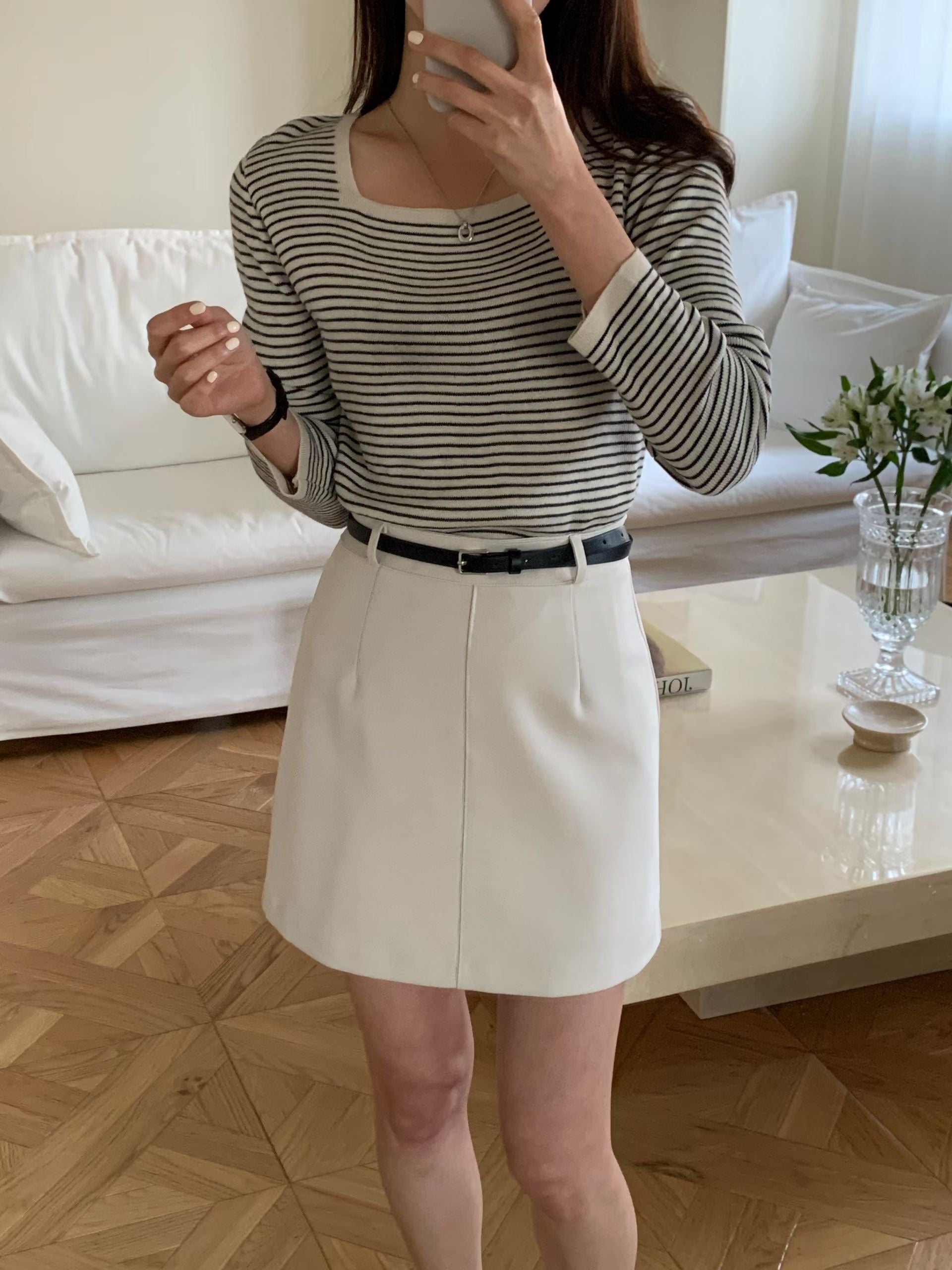 簡約A-line半身短裙(連belt)