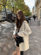 【OUNCE】French Chic Oversized Wool Raglan-sleeve Handmade Coat