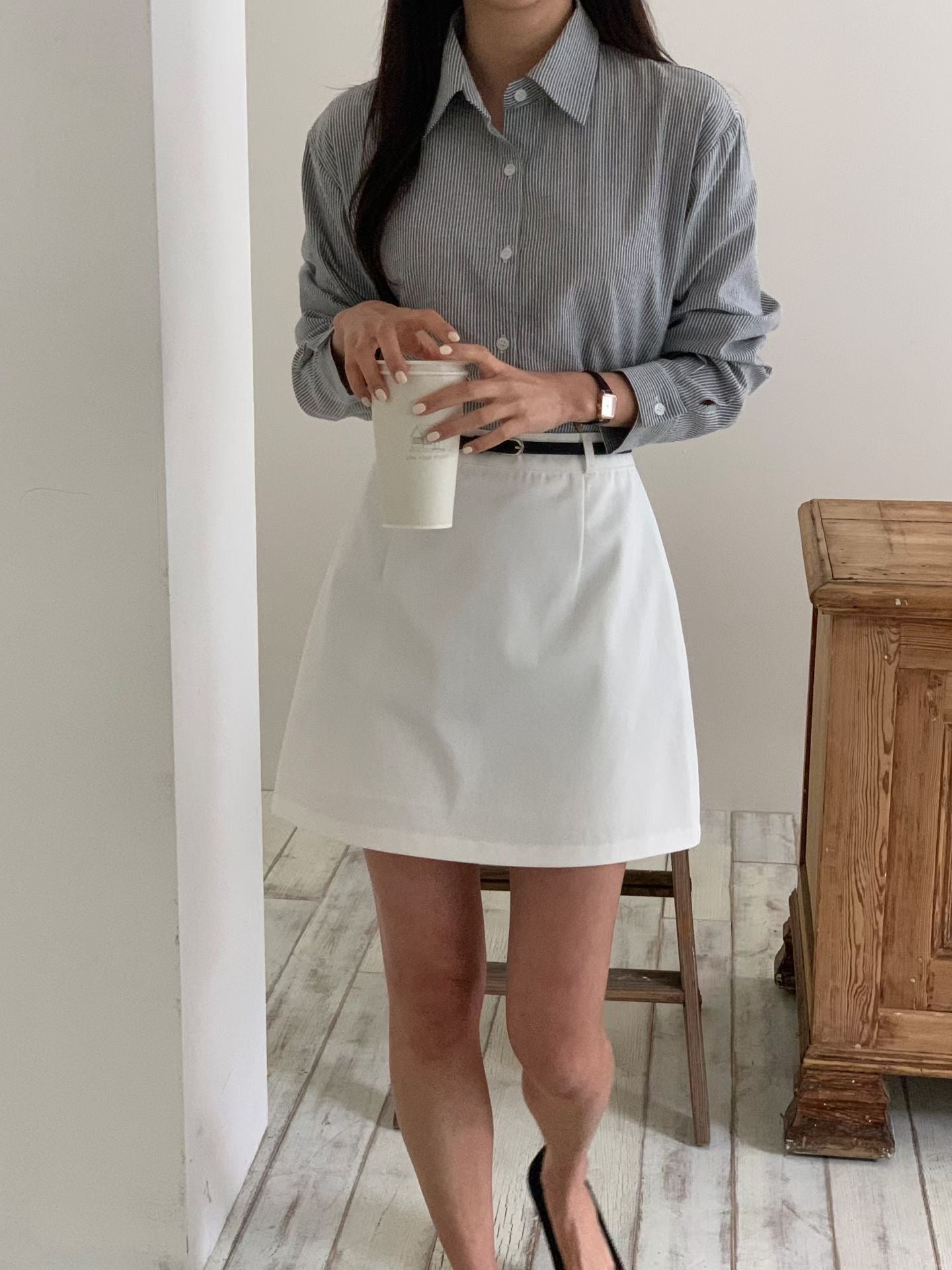 簡約A-line半身短裙(連belt)