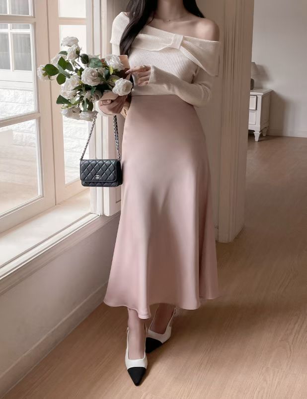 半身魚尾緞面裙