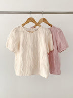 柔和蕾絲波浪上衣