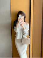 Romantic Cable Knit Thin Long-Sleeve Set