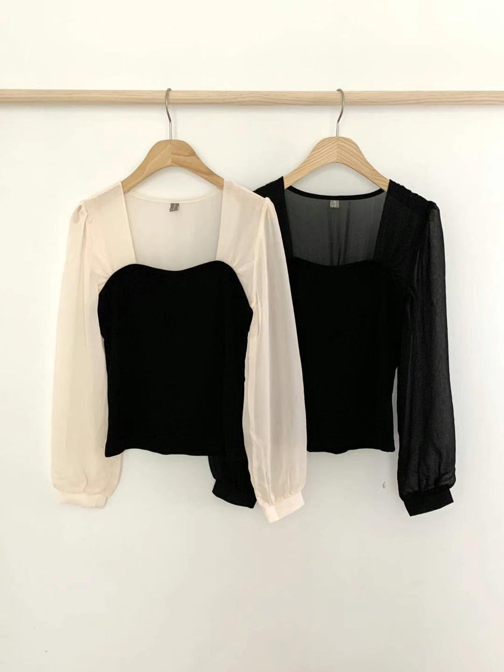 Sweetheart neckline chiffon top