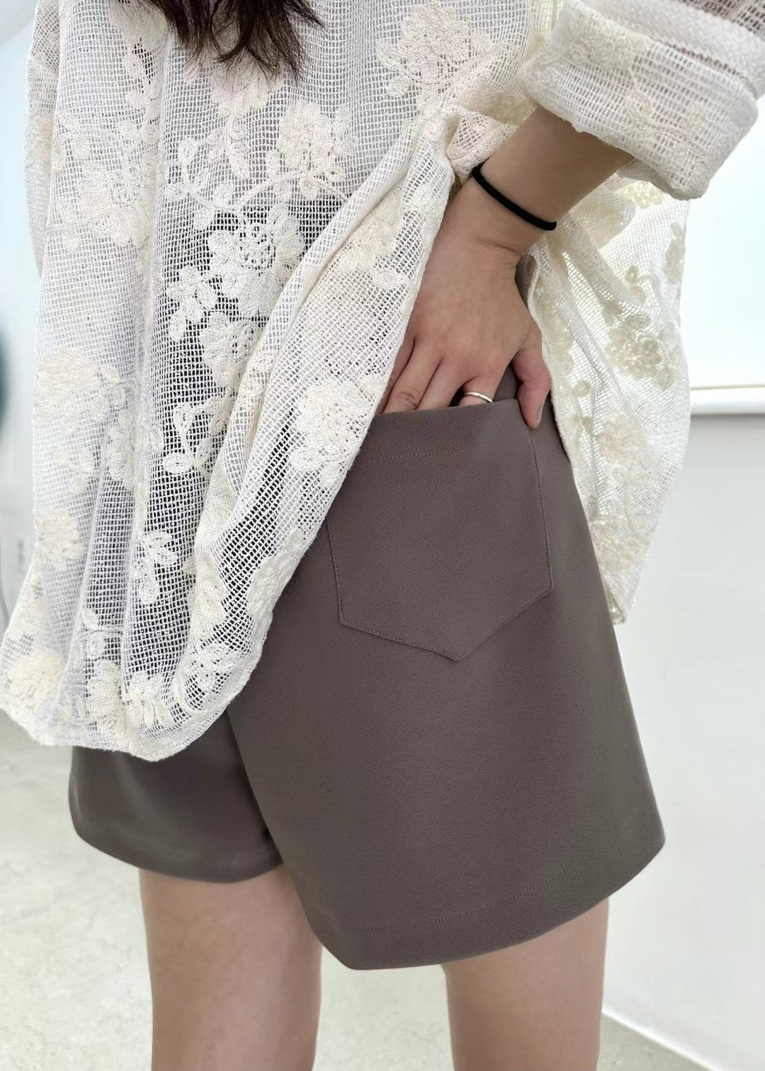 Super stretchy slim A-line shorts