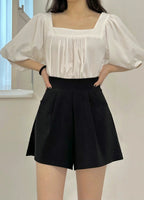 Super stretchy slim A-line shorts